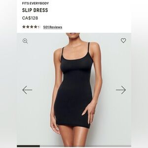 SKIMS Black Slip Mini Dress
